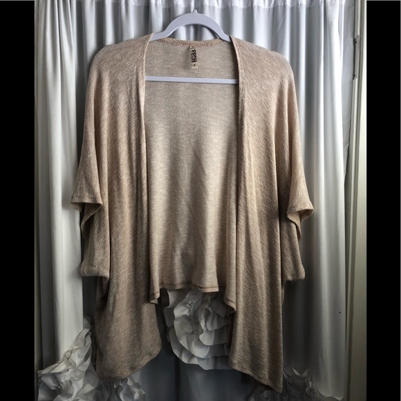 Sweaters - Beige cotton kimono